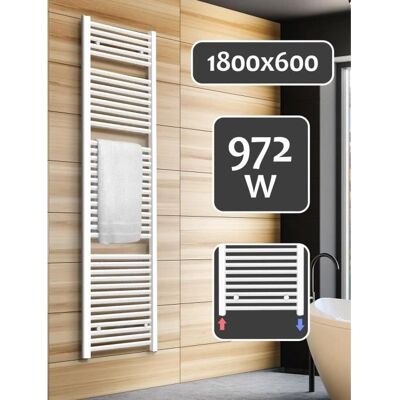 ECOMSOF Aquamarin Fali törölközőszárító - 1800x600mm Fehér Acél ECOMSOF Aquamarin Fali törölközőszárító - 1800x600mm Fehér Acél