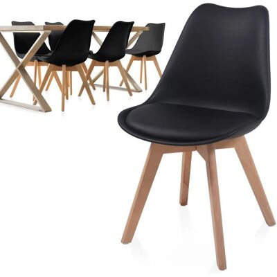 Nova 6 modern skandináv étkezőszék - Fekete Nova 6 modern skandináv étkezőszék - Fekete