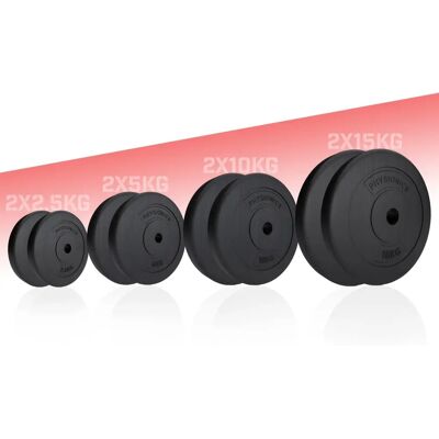 Physionics Haltères Ajustables 10kg - Plaques pour Fitness - Publicité Physionics Haltères Ajustables 10kg - Plaques pour Fitness - Publicité