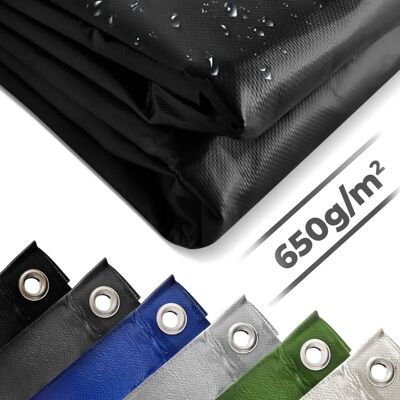 JAGO - Lona PVC 650 - Fekete - 5x8 m - Tarpaulin JAGO - Lona PVC 650 - Fekete - 5x8 m - Tarpaulin