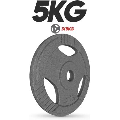 Physionics Súlyok - 5kg Öntöttvas készlet fogantyúval - Tartós edzőtermi tárcsák Physionics Súlyok - 5kg Öntöttvas készlet fogantyúval - Tartós edzőtermi tárcsák
