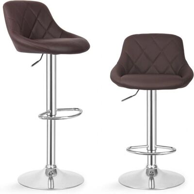 Miadomodo - Bárszékek - Barna - Műbőr - Bar Stool Set Miadomodo - Bárszékek - Barna - Műbőr - Bar Stool Set