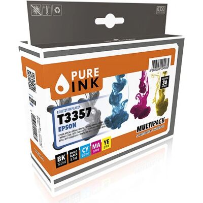 Pure Ink T3357 Cartouche d'encre Multicolore - Fourniture pour Imprimante Pure Ink T3357 Cartouche d'encre Multicolore - Fourniture pour Imprimante
