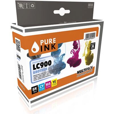 Pure Ink - BRO900MP4 LC900VALBPDR - CMYK - Cartouche d'encre Pure Ink - BRO900MP4 LC900VALBPDR - CMYK - Cartouche d'encre