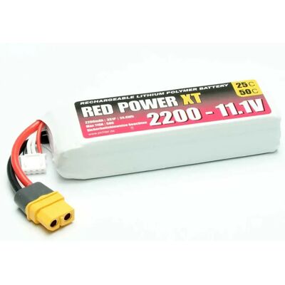 Red Power RC Akkupack - 11,1V 2200mAh LiPo - Softcase XT60 Red Power RC Akkupack - 11,1V 2200mAh LiPo - Softcase XT60