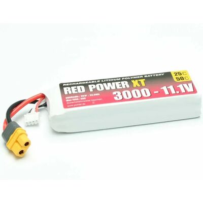 Red Power Model 3000mAh Lithium Polymer Battery - RC Model Red Power Model 3000mAh Lithium Polymer Battery - RC Model