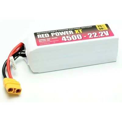 Red Power Model XT4500 Battery Pack - RC Lithium Polymer Red Power Model XT4500 Battery Pack - RC Lithium Polymer