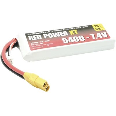 Pack de batterie Red Power LiPo 7.4V 5400mAh Softcase XT90 - Publicité Pack de batterie Red Power LiPo 7.4V 5400mAh Softcase XT90 - Publicité