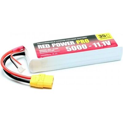Red Power 11.1V 5000mAh LiPo Accu - Professioneel Red Power 11.1V 5000mAh LiPo Accu - Professioneel
