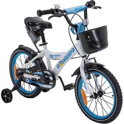 Actionbikes Donaldo 16" Barnesykkel - Blå/Hvit, Justerbar, Sikkerhet Actionbikes Donaldo 16" Barnesykkel - Blå/Hvit, Justerbar, Sikkerhet