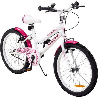 Actionbikes Barnesykkel Butterfly 20 tommer rosa med støtte Actionbikes Barnesykkel Butterfly 20 tommer rosa med støtte