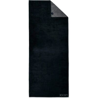 JOOP! Zwart Dubbelfront Sauna Handdoek - 80x200cm JOOP! Zwart Dubbelfront Sauna Handdoek - 80x200cm