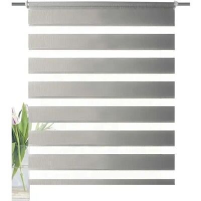 Home WOHNIDEEN Zebra-Rollo - 150x90cm - Grau - Sonnenschutz Home WOHNIDEEN Zebra-Rollo - 150x90cm - Grau - Sonnenschutz