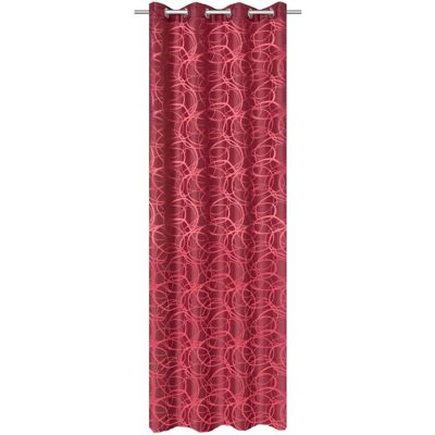 HOME WOHNIDEEN Lenny Rote Jacquard Gardine - Vorhang HOME WOHNIDEEN Lenny Rote Jacquard Gardine - Vorhang
