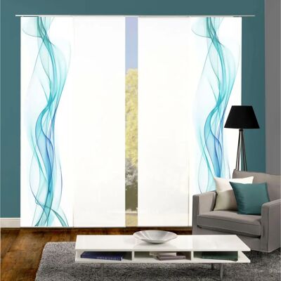 HOME WOHNIDEEN HAZE Schiebegardinen-Set - Blau (Petrol) - 245x60 cm HOME WOHNIDEEN HAZE Schiebegardinen-Set - Blau (Petrol) - 245x60 cm