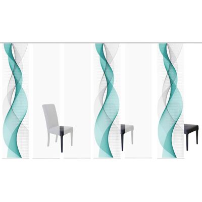 HOME WOHNIDEEN Opalia 6er Set Türkis Gardinen - Vorhänge HOME WOHNIDEEN Opalia 6er Set Türkis Gardinen - Vorhänge