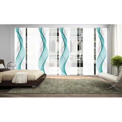 HOME WOHNIDEEN Opalia 8er Set türkise Gardinen - Vorhänge HOME WOHNIDEEN Opalia 8er Set türkise Gardinen - Vorhänge