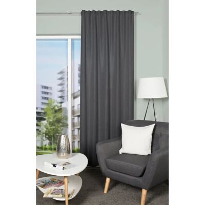 HOME WOHNIDEEN Oxford Gardine - 135x225cm, Grau, Blickdicht HOME WOHNIDEEN Oxford Gardine - 135x225cm, Grau, Blickdicht