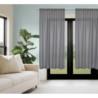 HOME WOHNIDEEN DOLLY - Transparente Graue Gardinen HOME WOHNIDEEN DOLLY - Transparente Graue Gardinen