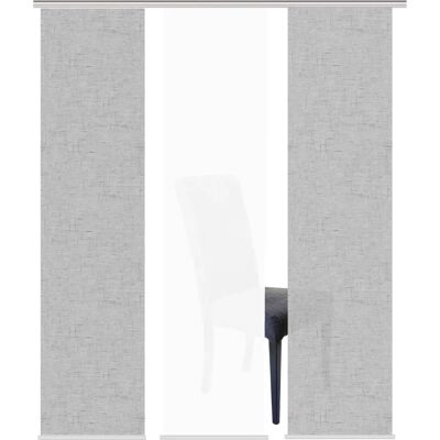 HOME WOHNIDEEN PIVE 3er Panel Gardine - Blickdicht, Silber, 245cm HOME WOHNIDEEN PIVE 3er Panel Gardine - Blickdicht, Silber, 245cm