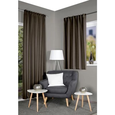 HOME WOHNIDEEN Eskamio Vorhang - 270cm x 245cm - Braun - Thermo, Blickdicht HOME WOHNIDEEN Eskamio Vorhang - 270cm x 245cm - Braun - Thermo, Blickdicht