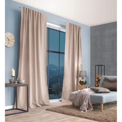 HOME WOHNIDEEN PELLU Beigetermo Chenille Vorhang - Gardinen HOME WOHNIDEEN PELLU Beigetermo Chenille Vorhang - Gardinen