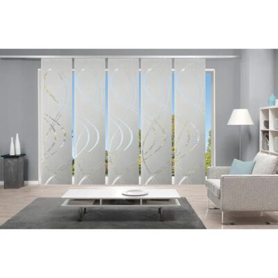 HOME WOHNIDEEN TIBERIO - Schiebegardine - Elegantes Design, 3 weiße, 2 graue Paneele HOME WOHNIDEEN TIBERIO - Schiebegardine - Elegantes Design, 3 weiße, 2 graue Paneele