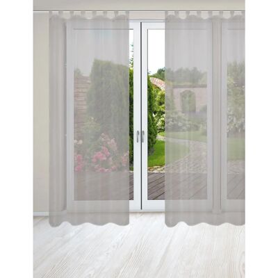 HOME WOHNIDEEN NESSI 2er Pack Vorhang - Polyester, Grau, 135x245cm HOME WOHNIDEEN NESSI 2er Pack Vorhang - Polyester, Grau, 135x245cm