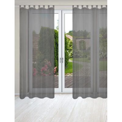 Home WOHNIDEEN NESSI Doppelpack Vorhänge - Anthrazit, 245cm x 135cm, Voile, Transparent Home WOHNIDEEN NESSI Doppelpack Vorhänge - Anthrazit, 245cm x 135cm, Voile, Transparent
