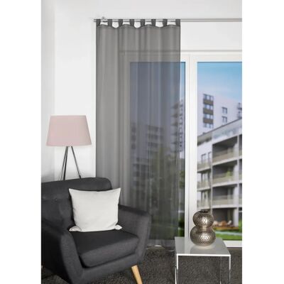Home WOHNIDEEN NESSI Doppelpack Vorhänge - Anthrazit, 245cm x 135cm, Voile, Transparent Home WOHNIDEEN NESSI Doppelpack Vorhänge - Anthrazit, 245cm x 135cm, Voile, Transparent