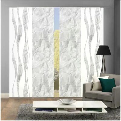 Home WOHNIDEEN SOEREN Grauer Schiebegardinen-Set - Fensterdekoration Home WOHNIDEEN SOEREN Grauer Schiebegardinen-Set - Fensterdekoration