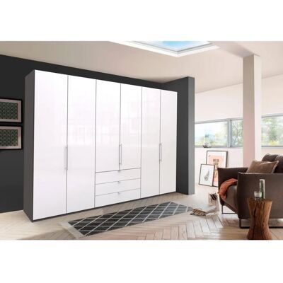 WIEMANN Loft Kleiderschrank - 6-teilig, Weiß Havanna/Glas, 300cm x 216cm WIEMANN Loft Kleiderschrank - 6-teilig, Weiß Havanna/Glas, 300cm x 216cm