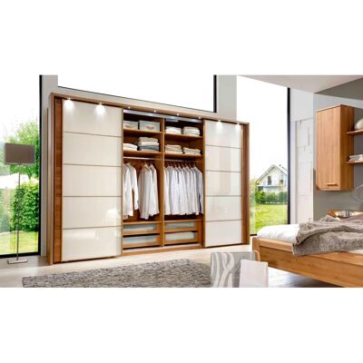 WIEMANN Kufstein Kleiderschrank - 3-türig, 330cm, Weiß (Eiche, Glas) - Kleiderschrank WIEMANN Kufstein Kleiderschrank - 3-türig, 330cm, Weiß (Eiche, Glas) - Kleiderschrank