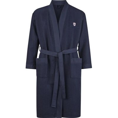 Peignoir en coton à motif gaufré ARETTI Bleu Foncé - Vêtements de maison - Publicité Peignoir en coton à motif gaufré ARETTI Bleu Foncé - Vêtements de maison - Publicité