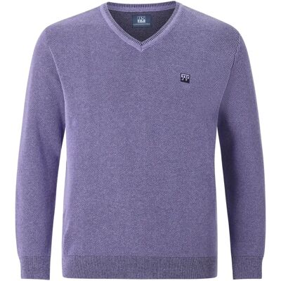 JAN VANDERSTORM KEIMO Pullover - V-Ausschnitt Lässiger, Flieder Melange JAN VANDERSTORM KEIMO Pullover - V-Ausschnitt Lässiger, Flieder Melange