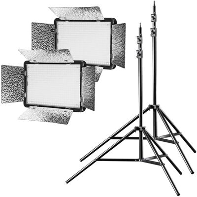 walimex pro - LED Versalight 500 Daylight - Schwarz - 2er Set - Lighting kit walimex pro - LED Versalight 500 Daylight - Schwarz - 2er Set - Lighting kit