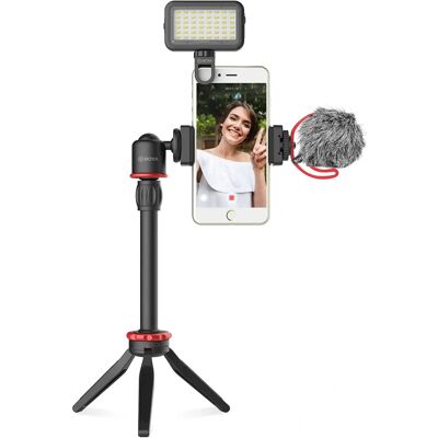 Walimex pro Boya VG350 Smartphone Video Kit - Video, Mikrofon, Stativ Walimex pro Boya VG350 Smartphone Video Kit - Video, Mikrofon, Stativ