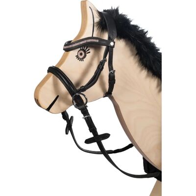 HKM Schwarzes/Pink Leder Pferdegeschirr - Funny Horses - Pferdetack HKM Schwarzes/Pink Leder Pferdegeschirr - Funny Horses - Pferdetack