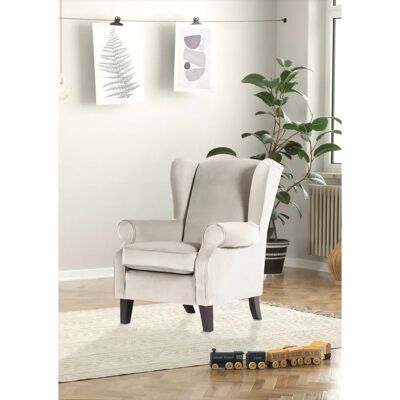 GUTMANN FACTORY Beige Ohrensessel - Flachgewebe GUTMANN FACTORY Beige Ohrensessel - Flachgewebe