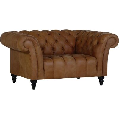 GUTMANN FACTORY Amazonas Sessel - Anilinleder, Wellenunterfederung, Cognac - Chesterfield Sessel GUTMANN FACTORY Amazonas Sessel - Anilinleder, Wellenunterfederung, Cognac - Chesterfield Sessel