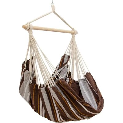 Amanka XXL Hängesessel - Braune Streifen - Hängematte für 2 Personen - 185x130cm - 150Kg Amanka XXL Hängesessel - Braune Streifen - Hängematte für 2 Personen - 185x130cm - 150Kg