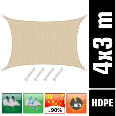 Amanka Beige 4x3m Vela de Sombra UV Amanka Beige 4x3m Vela de Sombra UV
