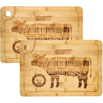 Dunedesign Bambus-Schneidebretter - 2 Stück, 33x23cm - Küchenutensil Dunedesign Bambus-Schneidebretter - 2 Stück, 33x23cm - Küchenutensil