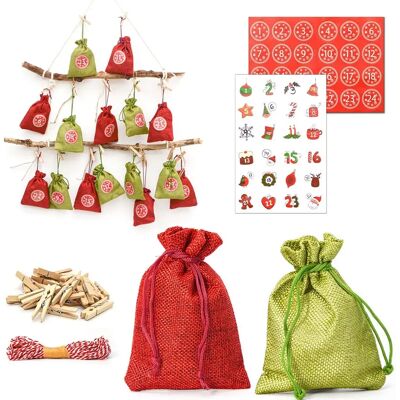 DuneDesign Adventskalender Set - 24 Wiederverwendbare Jutesäcke - Weihnachten DIY DuneDesign Adventskalender Set - 24 Wiederverwendbare Jutesäcke - Weihnachten DIY