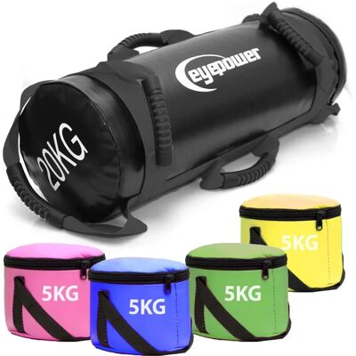 Eyepower Power Bag - Ajustable 5-20kg - 20x60cm - Entrenamiento de fuerza Eyepower Power Bag - Ajustable 5-20kg - 20x60cm - Entrenamiento de fuerza