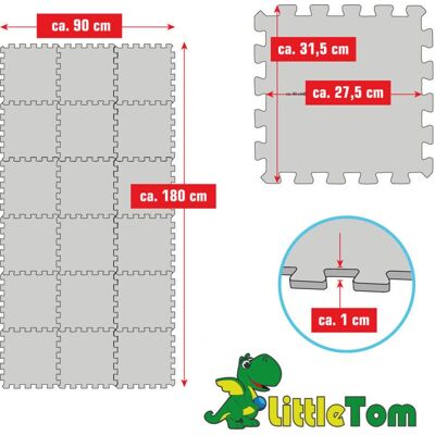 LittleTom 18 Puzzle Foam Mat for Kids - 30x30 - Soft Play Area - Puzzle Mat LittleTom 18 Puzzle Foam Mat for Kids - 30x30 - Soft Play Area - Puzzle Mat