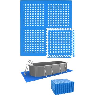 Eyepower - Alfombra de Piscina 11,2 m² - 32 Esteras eva 62x62 - Azul Eyepower - Alfombra de Piscina 11,2 m² - 32 Esteras eva 62x62 - Azul