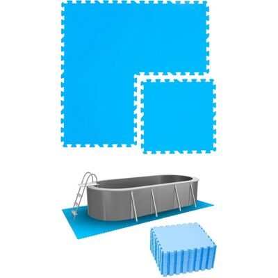 Eyepower - 5,6 m² Alfombra de Piscina - 24 Esteras eva 50x50 - Juego de Alfombrillas Suelo - blau Eyepower - 5,6 m² Alfombra de Piscina - 24 Esteras eva 50x50 - Juego de Alfombrillas Suelo - blau