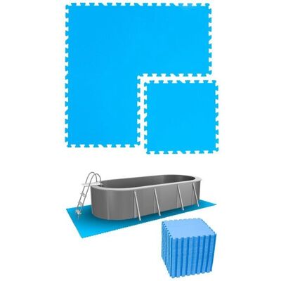 Eyepower 11,2m² Alfombra de Piscina - 48 Esteras eva - No resbaladiza - Azul Eyepower 11,2m² Alfombra de Piscina - 48 Esteras eva - No resbaladiza - Azul
