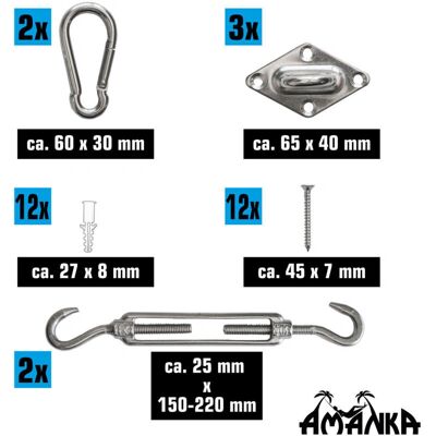 Amanka 2x2 Telo Solare - Protezione UV Impermeabile - Beige Amanka 2x2 Telo Solare - Protezione UV Impermeabile - Beige
